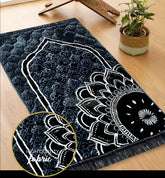 Premium Velvet Quilted Prayer Mat Mahroon (random Design)