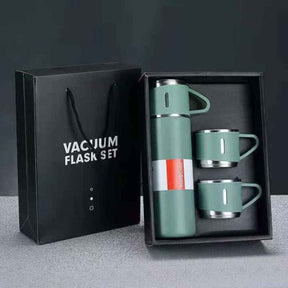 3 In 1 Vacuum Insulated Thermal Flask Set With Cup Set (random Color)