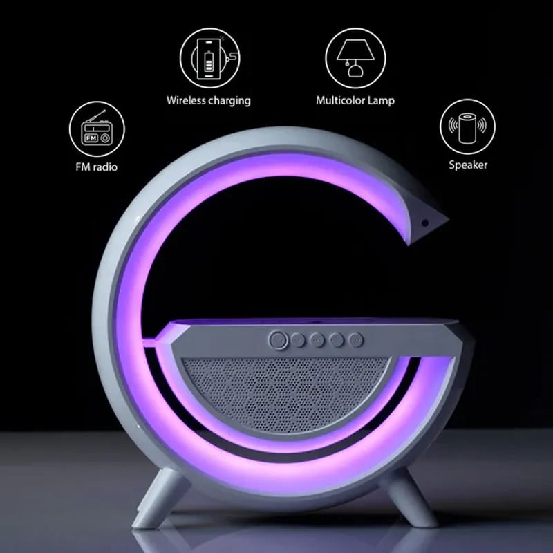 G Shaped Rgb Light Table Lamp With Wireless Charger.