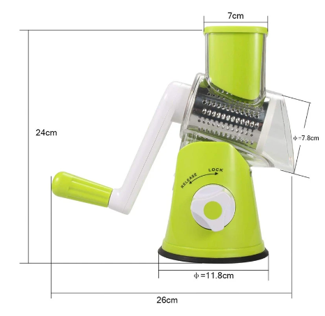 Tabletop Drum Grater Manual Rotary Vegetable Slicer Cutter Kitchen